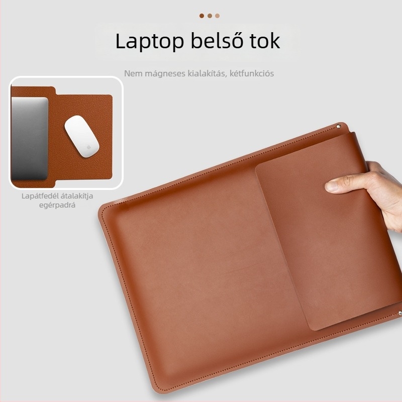 PU anyagú vízálló laptop táska, belső bélés nélkül, 697 g