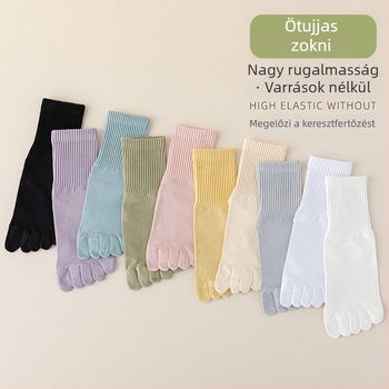 Női ötujjú zokni, középmagas szár, pamut alapanyag, csúszásmentes, nedvszívó, sportos stílus