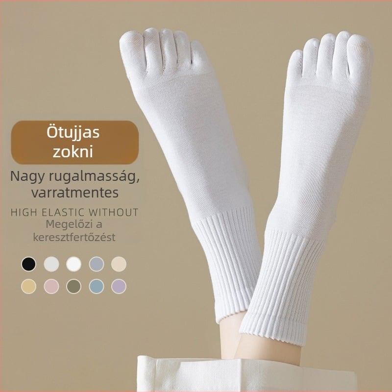 Női ötujjú zokni, középmagas szár, pamut alapanyag, csúszásmentes, nedvszívó, sportos stílus