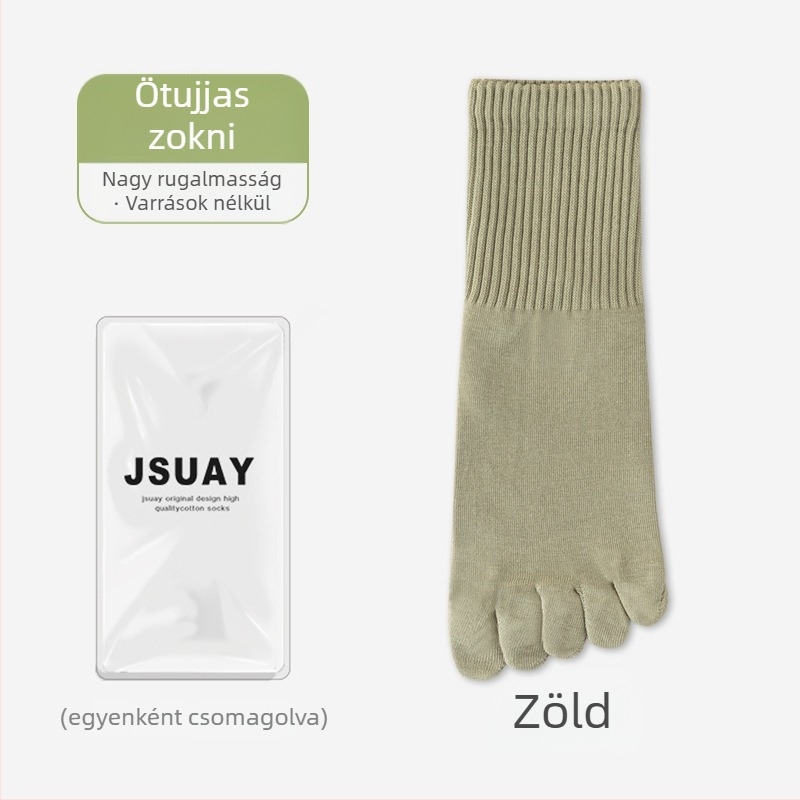 Női ötujjú zokni, középmagas szár, pamut alapanyag, csúszásmentes, nedvszívó, sportos stílus