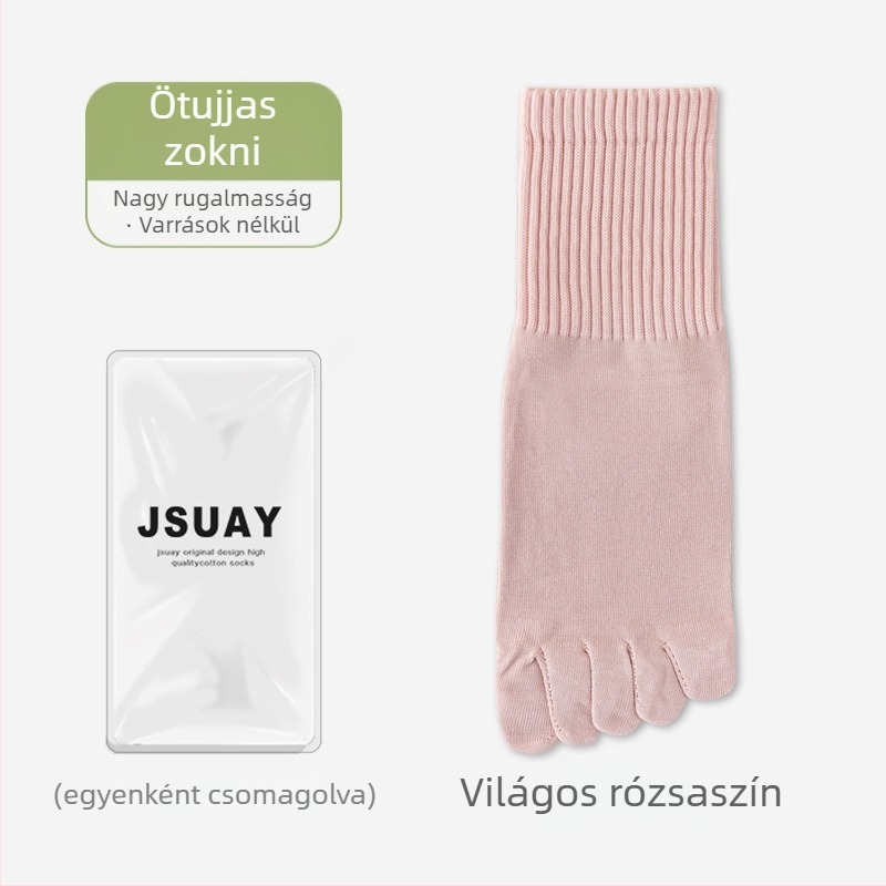 Női ötujjú zokni, középmagas szár, pamut alapanyag, csúszásmentes, nedvszívó, sportos stílus