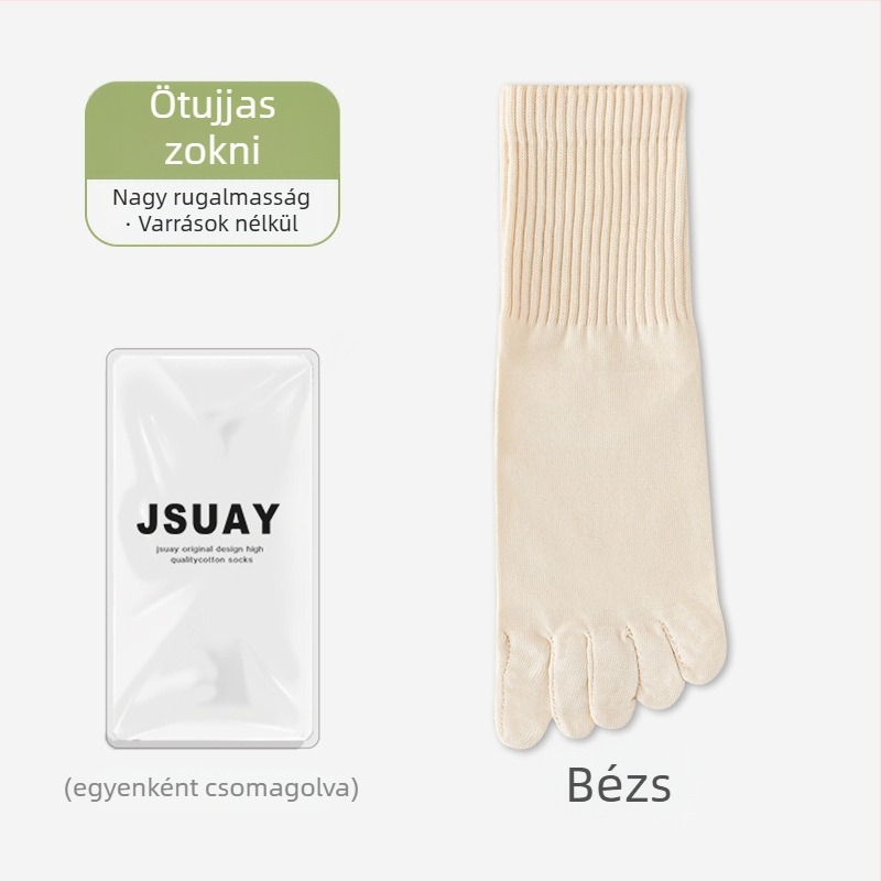 Női ötujjú zokni, középmagas szár, pamut alapanyag, csúszásmentes, nedvszívó, sportos stílus