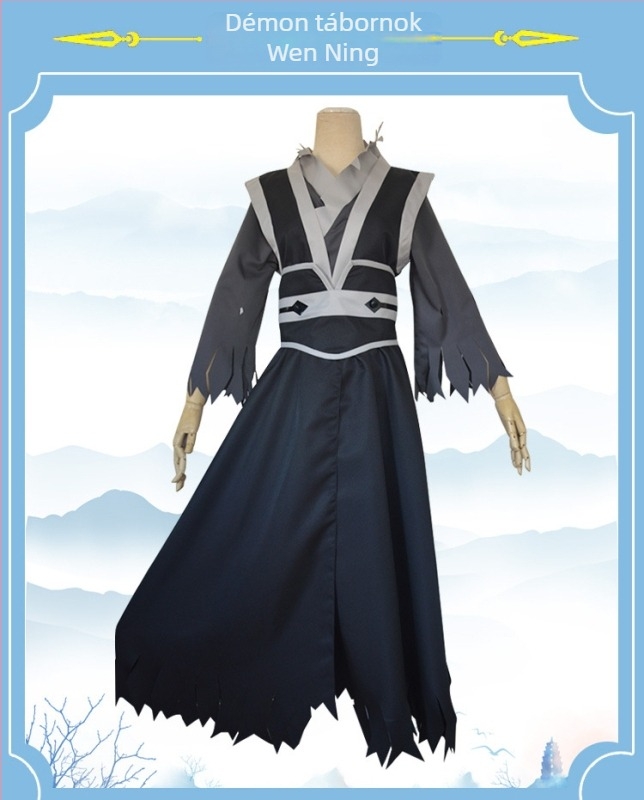 Wei Wuxian cosplay ruha The Grandmaster of Demonic Cultivation – hagyományos kínai hanfu köntös, poliészter 70-80%, uniszex, 2023 tavasz, játékokhoz animációban