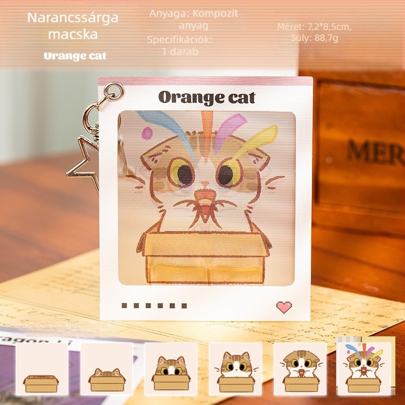 Pixel macska függő – aranyos animált mintájú táskához és kulcsokhoz