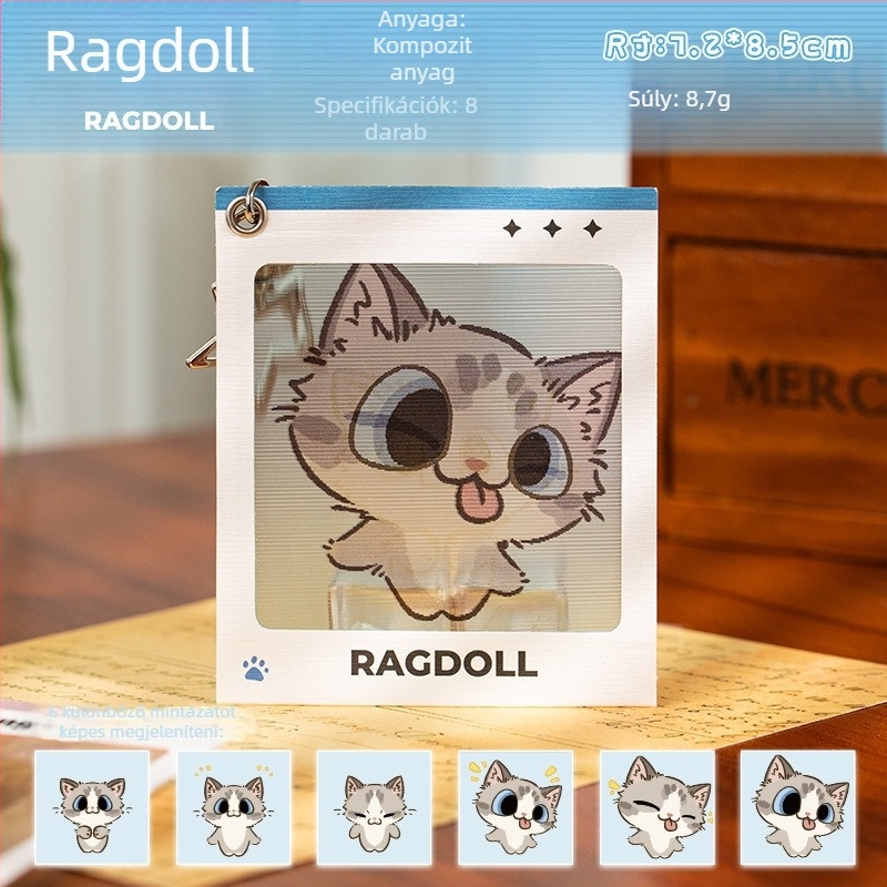 Pixel macska függő – aranyos animált mintájú táskához és kulcsokhoz