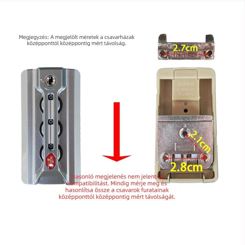 Poggyász jelszavas zár csere – ABS anyag, rózsa kulcs mintázat, TSA-kompatibilis