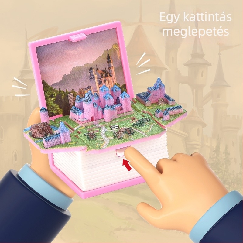 Kulcstartó: 3D hajtogatható könyv – mini világ, űrbeli medál a táskára (Anyag: Műanyag; IP-engedély: Nincs; Ajándék)