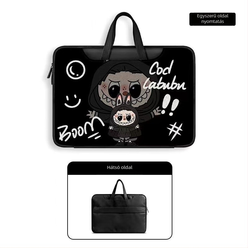 PU anyagú laptoptáska, anime és karikatúra mintával, pamut bélés, vízálló és kopásálló (Tavasz 2025)