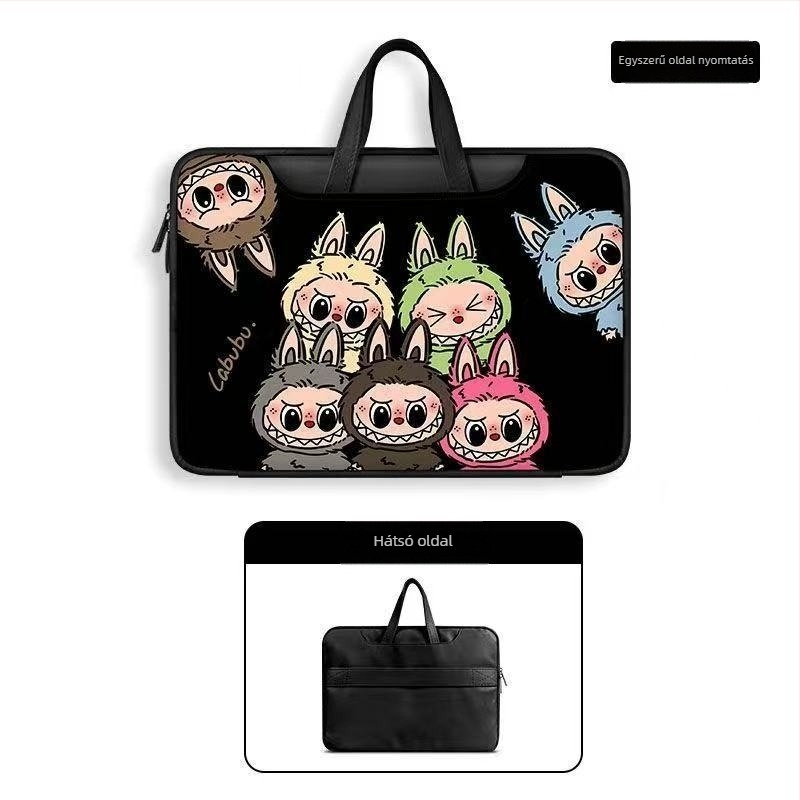 PU anyagú laptoptáska, anime és karikatúra mintával, pamut bélés, vízálló és kopásálló (Tavasz 2025)