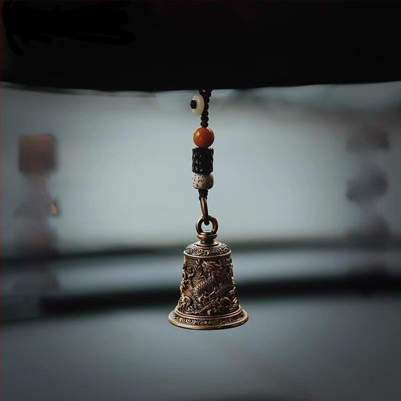 Dragon Roar Bell kulcstartó — réz anyag, 2024 ősz megjelenés, kínai trend autós dísz, művészi vintage stílus