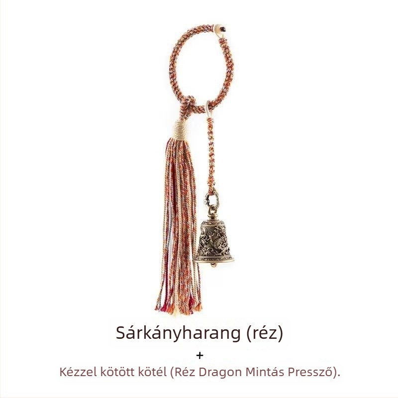 Dragon Roar Bell kulcstartó — réz anyag, 2024 ősz megjelenés, kínai trend autós dísz, művészi vintage stílus