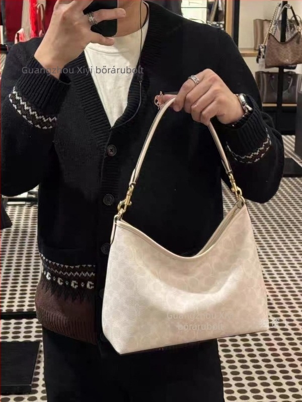 Koujia 2025 Laurela crossbody táska, nagy kapacitású, klasszikus virágmintás, valódi bőr, közepes méret