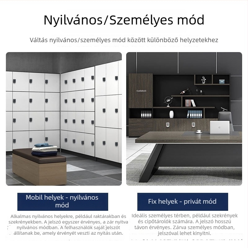 Tároló szekrény elektronikus billentyűzárral — Baoleji modell 61982, műanyag, szekrényekhez, modern minimalista stílus
