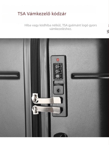 ABS+PC utazótáska — négy darabos készlet nagy kapacitással, cipzáras zárás, TSA kombinációs zár, univerzális kerekek, súly 3,3 kg