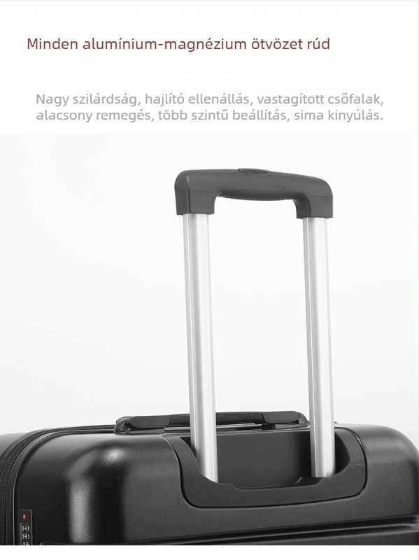 ABS+PC utazótáska — négy darabos készlet nagy kapacitással, cipzáras zárás, TSA kombinációs zár, univerzális kerekek, súly 3,3 kg
