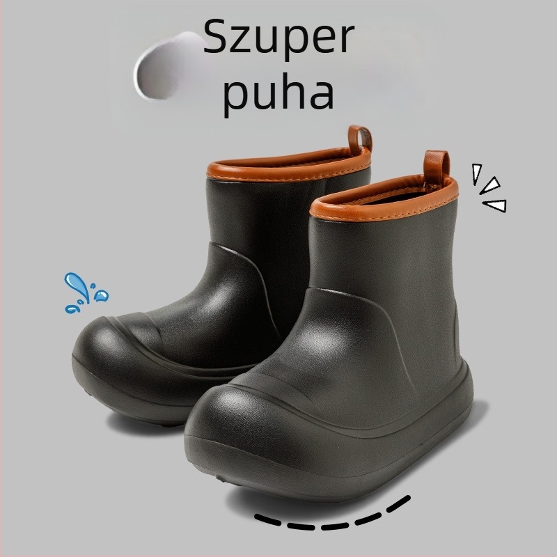 Női esőcsizmák EVA felsőrésszel, középmagas szár, 3–5 cm sarok, négy évszakos használatra