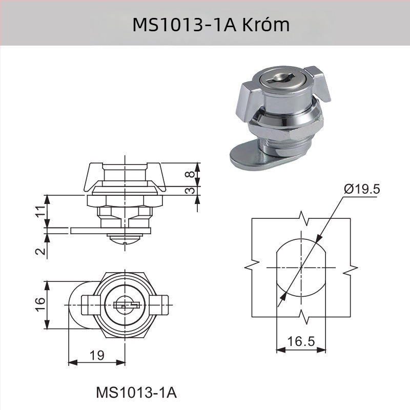 Toggle zár elosztó dobozokhoz - cinkötvözet, modell MS1013-1 / MS1013-1A, DELER, alkalmas elosztó dobozokra és kapcsoló szekrényekhez
