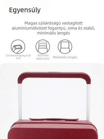 Utazási kozmetikai bőrönd – ultrakönnyű, kihúzható fogantyú, ABS+PC kivitel, cipzáras zárás, univerzális kerekek