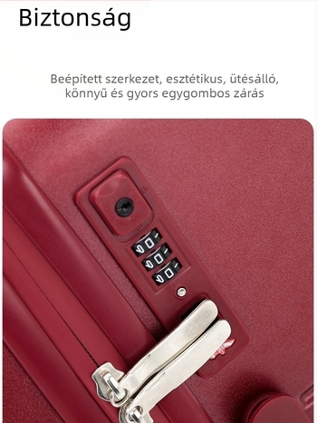Utazási kozmetikai bőrönd – ultrakönnyű, kihúzható fogantyú, ABS+PC kivitel, cipzáras zárás, univerzális kerekek
