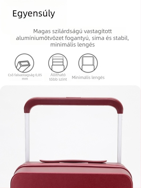 Utazási kozmetikai bőrönd – ultrakönnyű, kihúzható fogantyú, ABS+PC kivitel, cipzáras zárás, univerzális kerekek