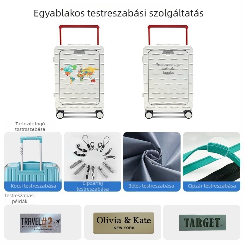 18 hüvelykes uniszex bőrönd csendes univerzális kerekekkel, alumínium vázzal, TSA zár, ülőfelület