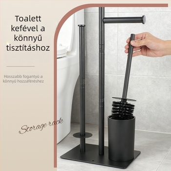 yoshizumi Padlón álló fürdőszobai papírtartó, vertikális levehető vécépapír-tároló, fúrás nélküli, rozsdamentes acél, spray-plasztik felület, modern művészeti stílus