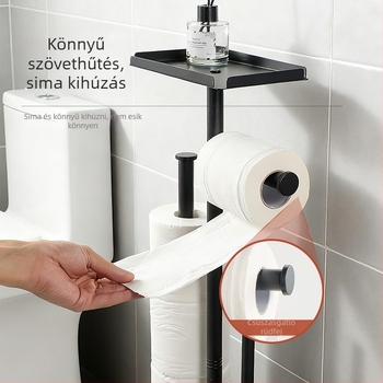 yoshizumi Padlón álló fürdőszobai papírtartó, vertikális levehető vécépapír-tároló, fúrás nélküli, rozsdamentes acél, spray-plasztik felület, modern művészeti stílus