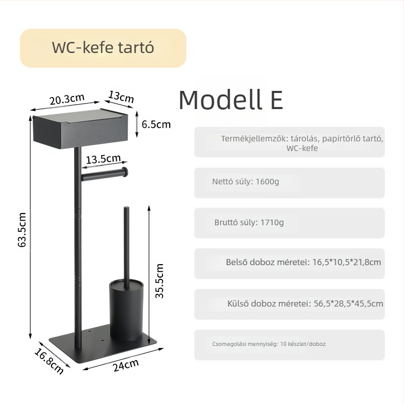 yoshizumi Padlón álló fürdőszobai papírtartó, vertikális levehető vécépapír-tároló, fúrás nélküli, rozsdamentes acél, spray-plasztik felület, modern művészeti stílus