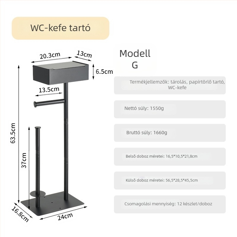 yoshizumi Padlón álló fürdőszobai papírtartó, vertikális levehető vécépapír-tároló, fúrás nélküli, rozsdamentes acél, spray-plasztik felület, modern művészeti stílus