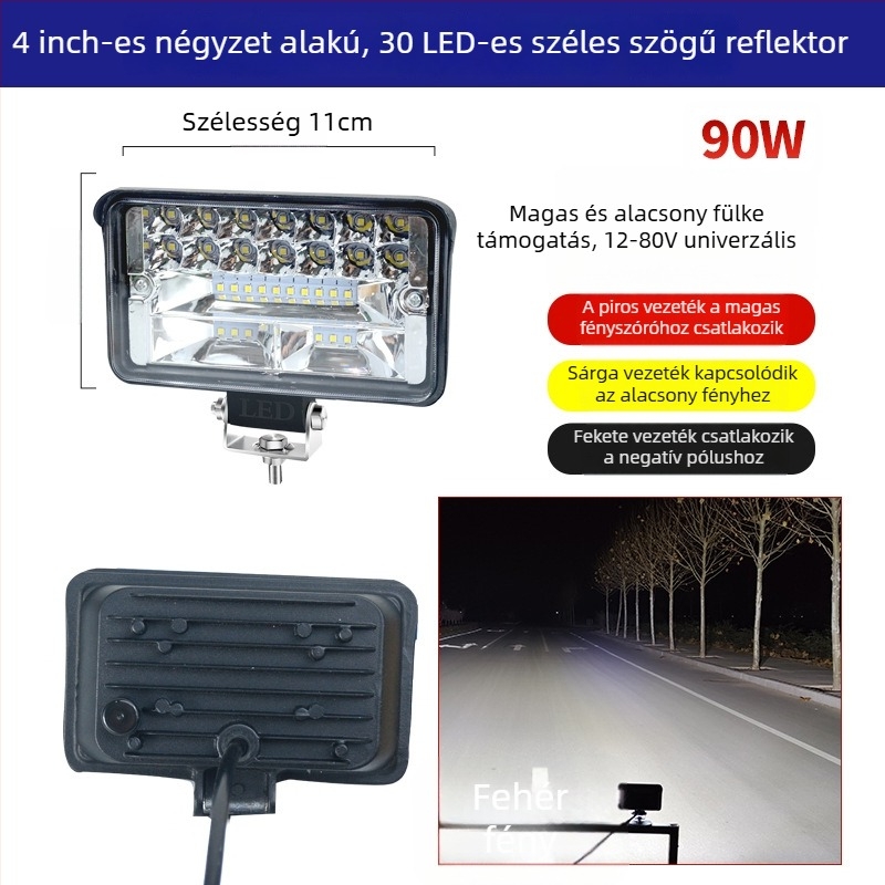 LED hátsó világítás nagy látómezővel – 12–24V, Cree LED, IP67, 50 440 lm