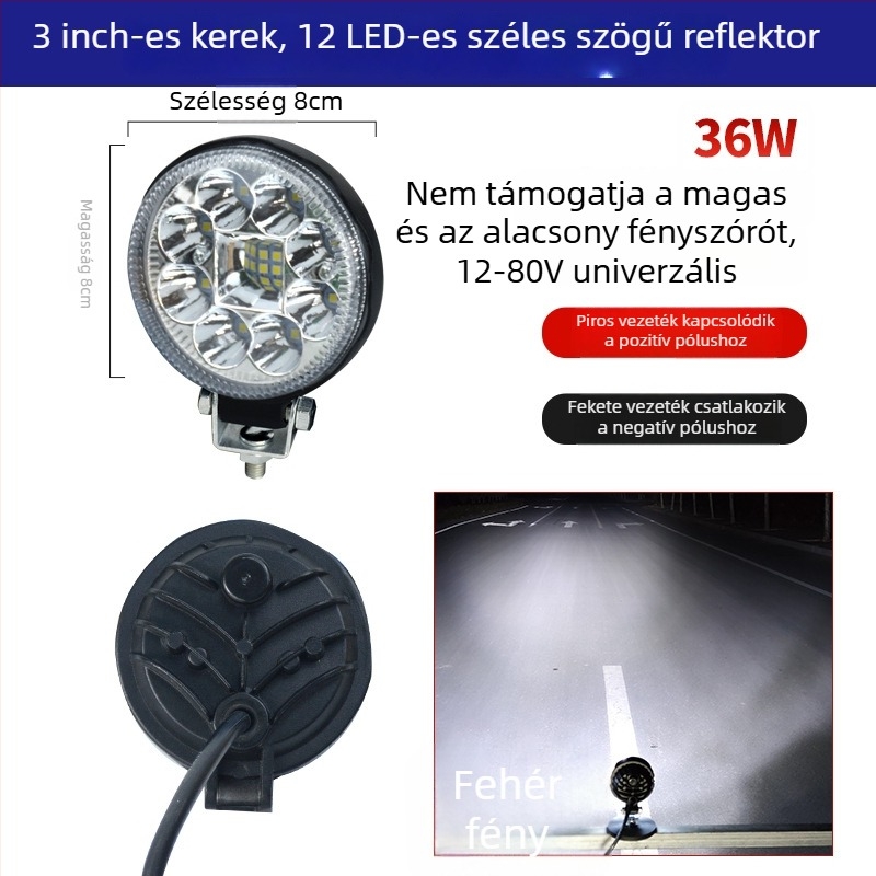 LED hátsó világítás nagy látómezővel – 12–24V, Cree LED, IP67, 50 440 lm