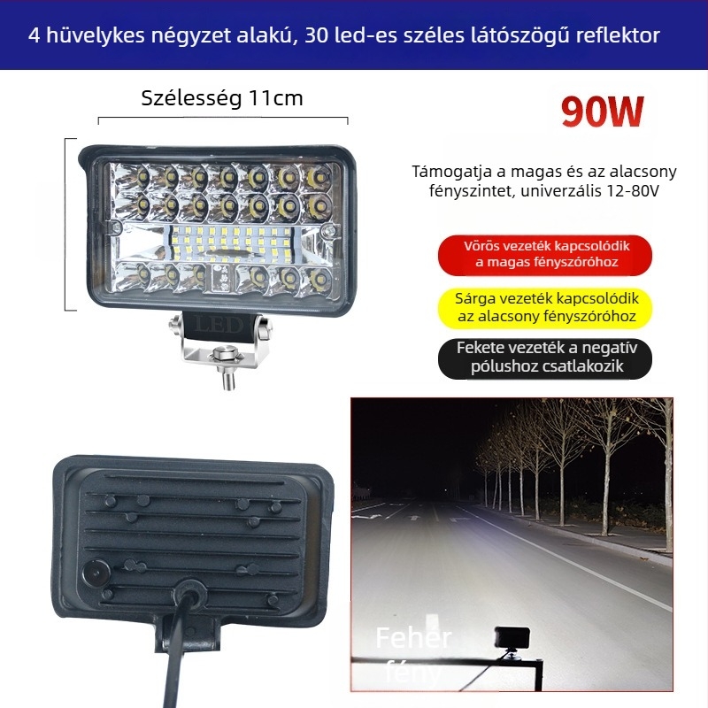 LED hátsó világítás nagy látómezővel – 12–24V, Cree LED, IP67, 50 440 lm