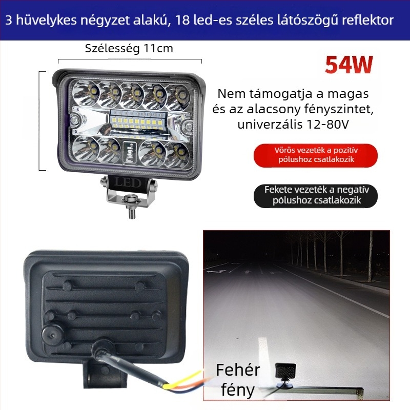 LED hátsó világítás nagy látómezővel – 12–24V, Cree LED, IP67, 50 440 lm