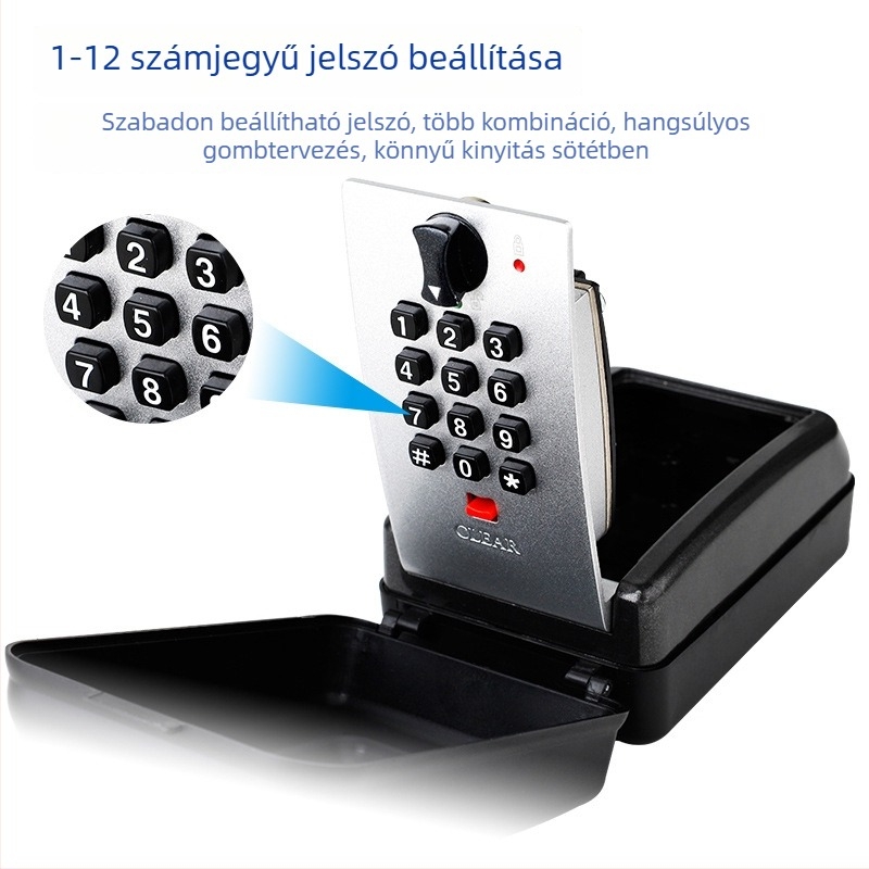 Numerikus jelszóval ellátott kulcstartó, fém doboz, modell 8109, kültéri használatra, dekorációs építkezésekhez, otthoni tároláshoz
