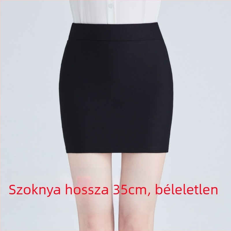 Miniszoknya magas derekú, rugalmas anyag, egyszínű (pamut-poliészter spandex ≤30%)