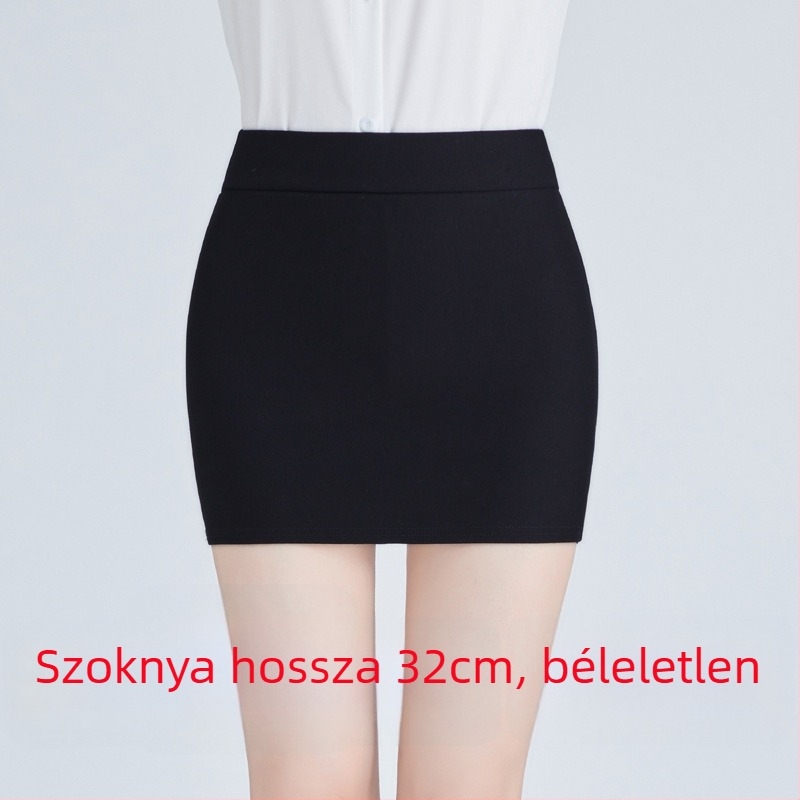 Miniszoknya magas derekú, rugalmas anyag, egyszínű (pamut-poliészter spandex ≤30%)
