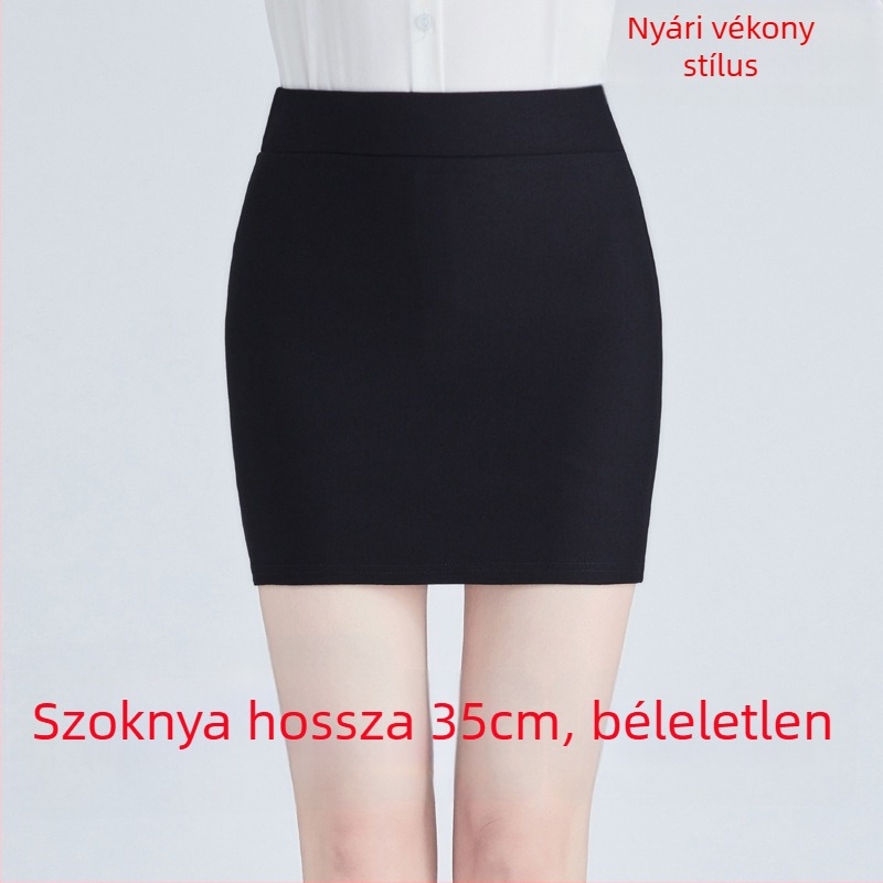Miniszoknya magas derekú, rugalmas anyag, egyszínű (pamut-poliészter spandex ≤30%)