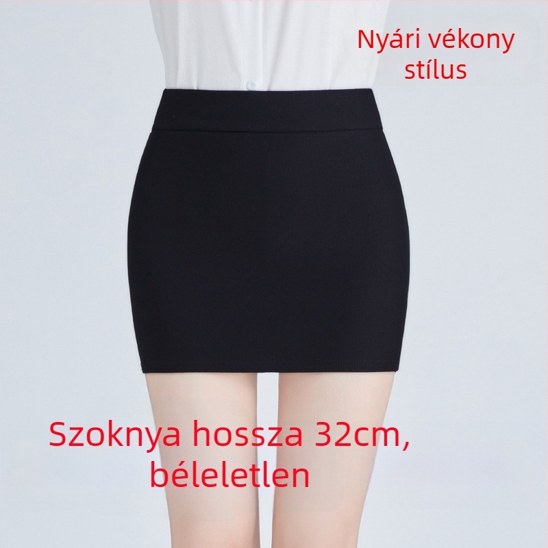 Miniszoknya magas derekú, rugalmas anyag, egyszínű (pamut-poliészter spandex ≤30%)