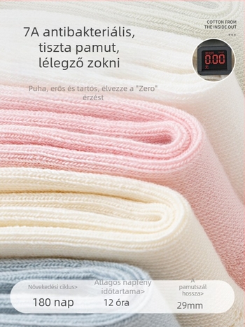 Gyerekek középmagas zokni, egyszínű, jacquard kötés, légáteresztő, 96,5% pamut