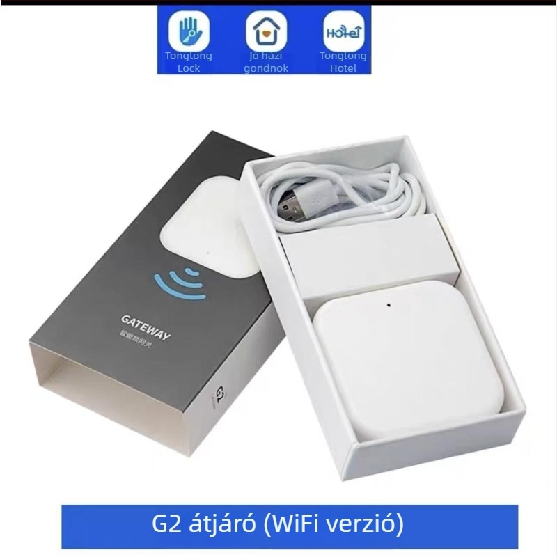 Hengdafei G2 Gateway intelligens zár jelszavas bezárással hotelajtókhoz – 304 rozsdamentes acél, Bluetooth és Wi-Fi, alkalmazásvezérlés, modern minimalista stílus