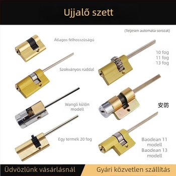 Ujjlenyomat-zár cilinder ajtóhoz, réz, modern minimalista stílus, feldolgozás testreszabható, általános felhasználás, Core Crown