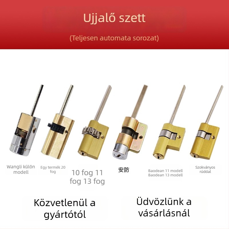 Ujjlenyomat-zár cilinder ajtóhoz, réz, modern minimalista stílus, feldolgozás testreszabható, általános felhasználás, Core Crown