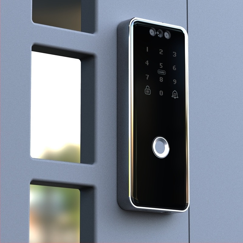Vasajtóhoz való intelligens ujjlenyomat-zár Bluetooth-tal | Kettős arcfelismerés | Jelszó és kulcs | Távoli feloldás | 200 ujjlenyomat-tárolás • 0,1 s beolvasás • DC tápegység