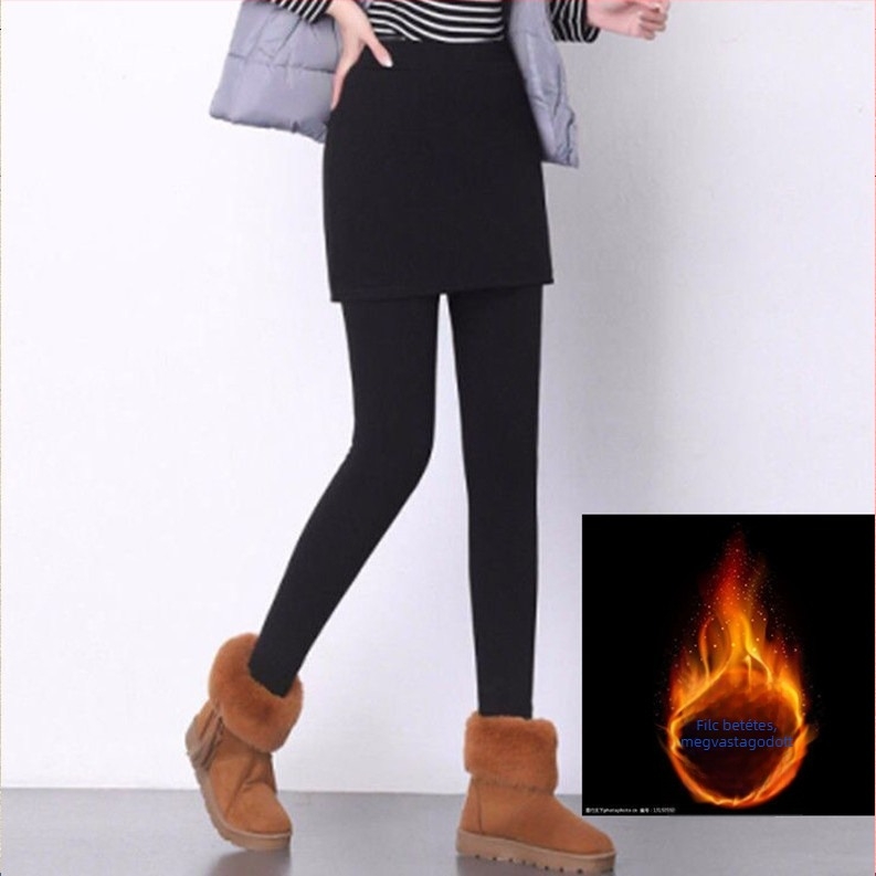 Női nadrág-szoknya illúzió, Modal anyag, hosszú nadrág, karcsúsító hatás, absztrakt minta, őszi 2025