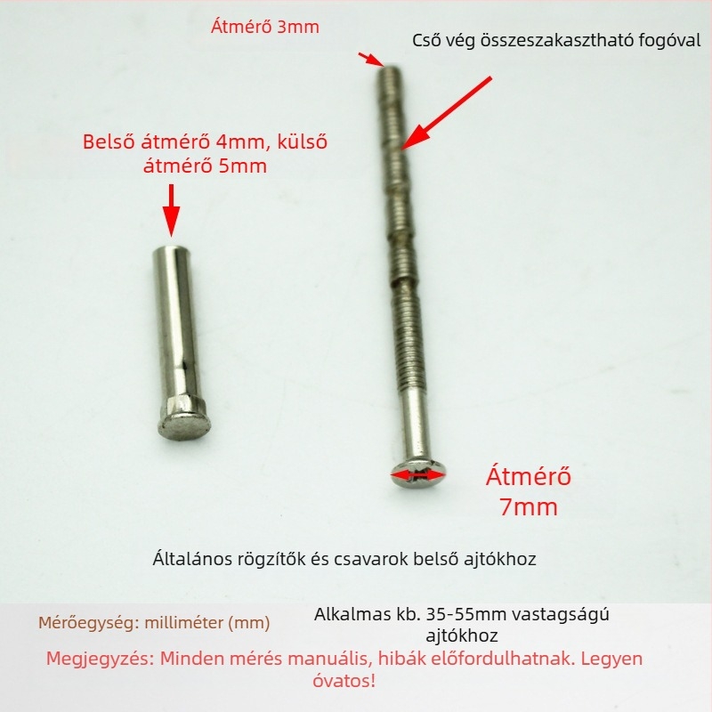 Rozsdamentes acélból készült zárház csavarok, ball-lock típus, beltéri használatra