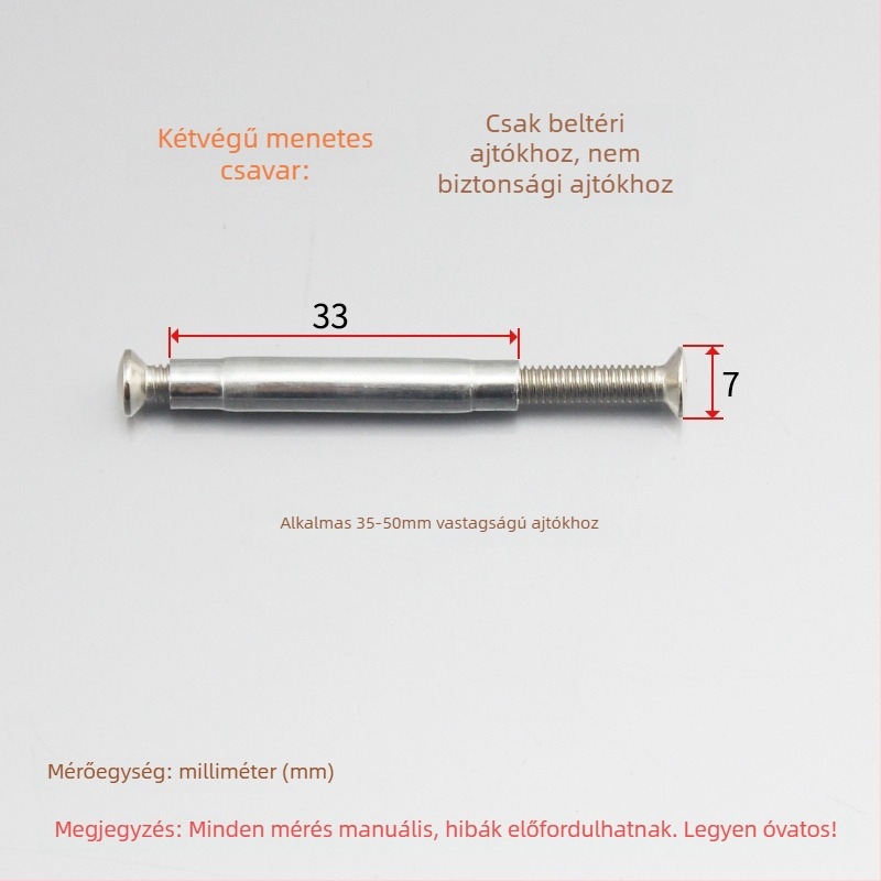 Rozsdamentes acélból készült zárház csavarok, ball-lock típus, beltéri használatra