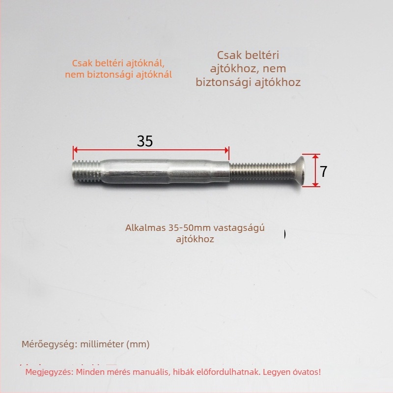Rozsdamentes acélból készült zárház csavarok, ball-lock típus, beltéri használatra