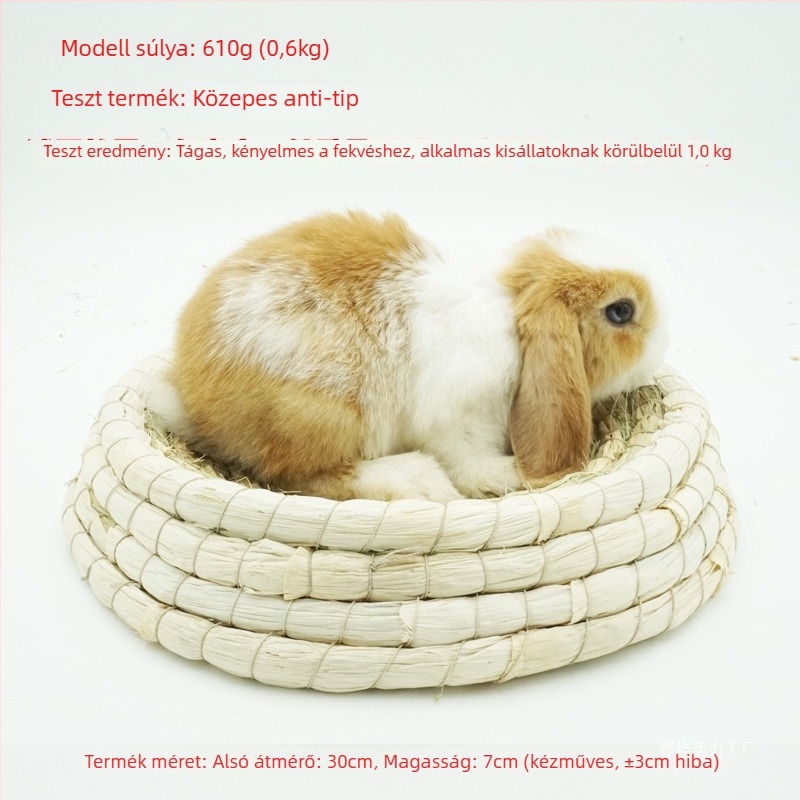 Kézzel szőtt fűfészek kisállatoknak – menedék nyusziknak, tengerimalacoknak, chinchilláknak, sündisznoznak – Anyag: selyem virág