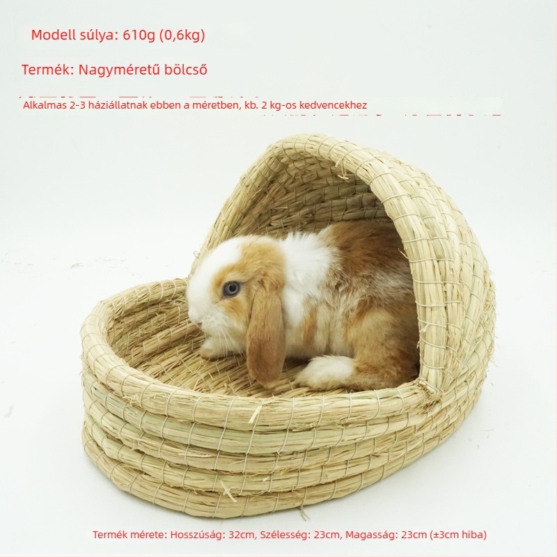 Kézzel szőtt fűfészek kisállatoknak – menedék nyusziknak, tengerimalacoknak, chinchilláknak, sündisznoznak – Anyag: selyem virág