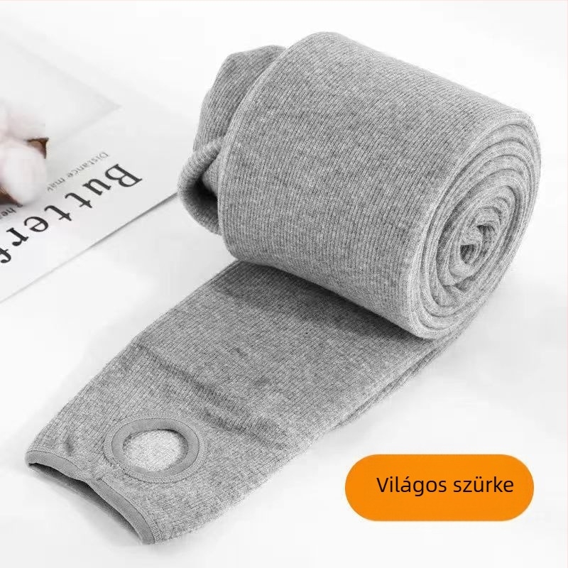 Női pamut leggings fleece-béléssel, magas derékkal, csíkos, meleg őszi-téli